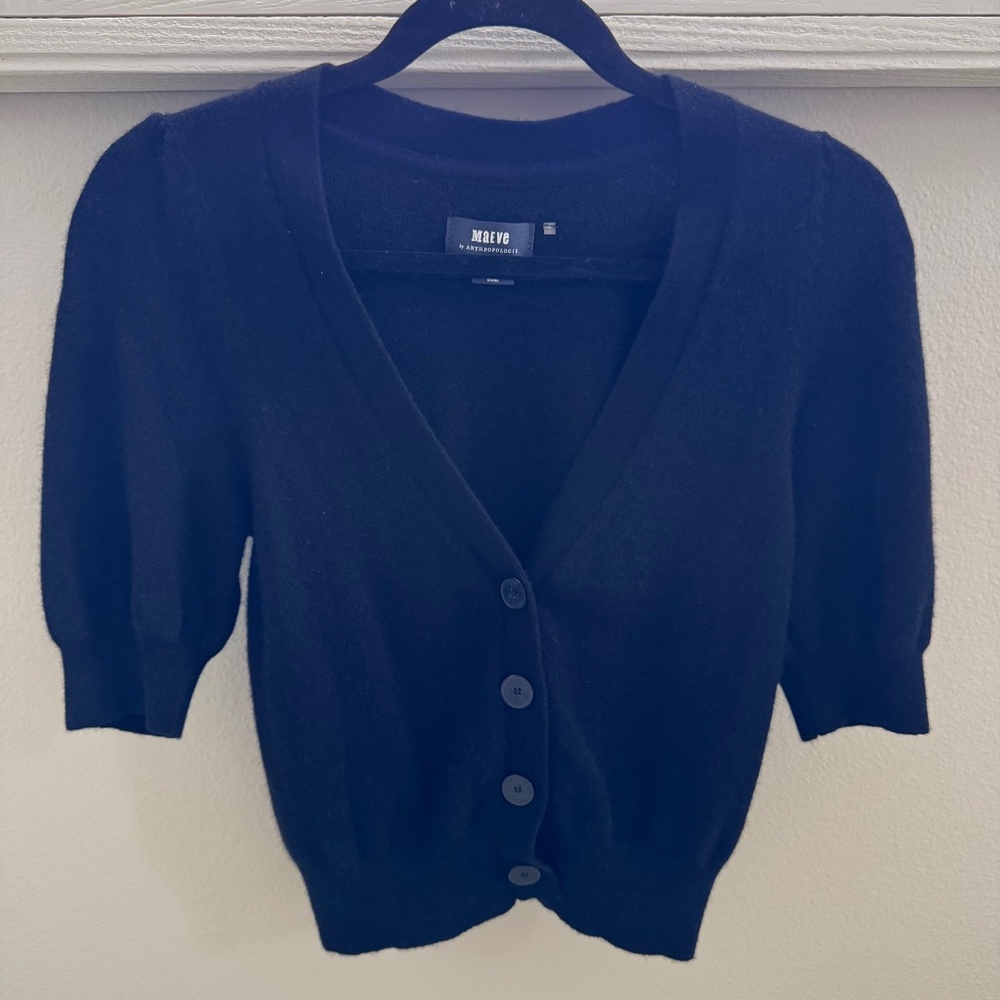 Maeve by Anthropologie black cashmere cardigan size S